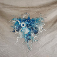 Blue and white color DIY hand made blown glass chandelier