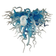 Blue and white color DIY hand made blown glass chandelier