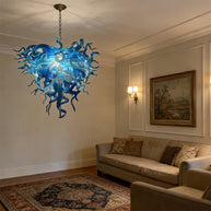 Blue and white color DIY hand made blown glass chandelier