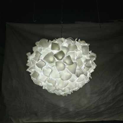95cm Custom glass art white flower chandelier wholesale price
