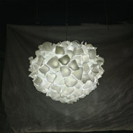 95cm Custom glass art white flower chandelier wholesale price