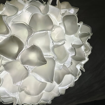 95cm Custom glass art white flower chandelier wholesale price