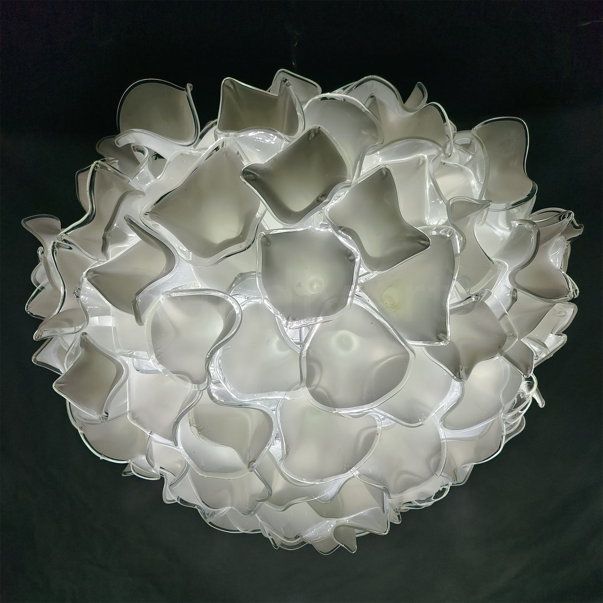 95cm Custom glass art white flower chandelier wholesale price