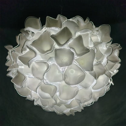 95cm Custom glass art white flower chandelier wholesale price