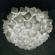 95cm Custom glass art white flower chandelier wholesale price