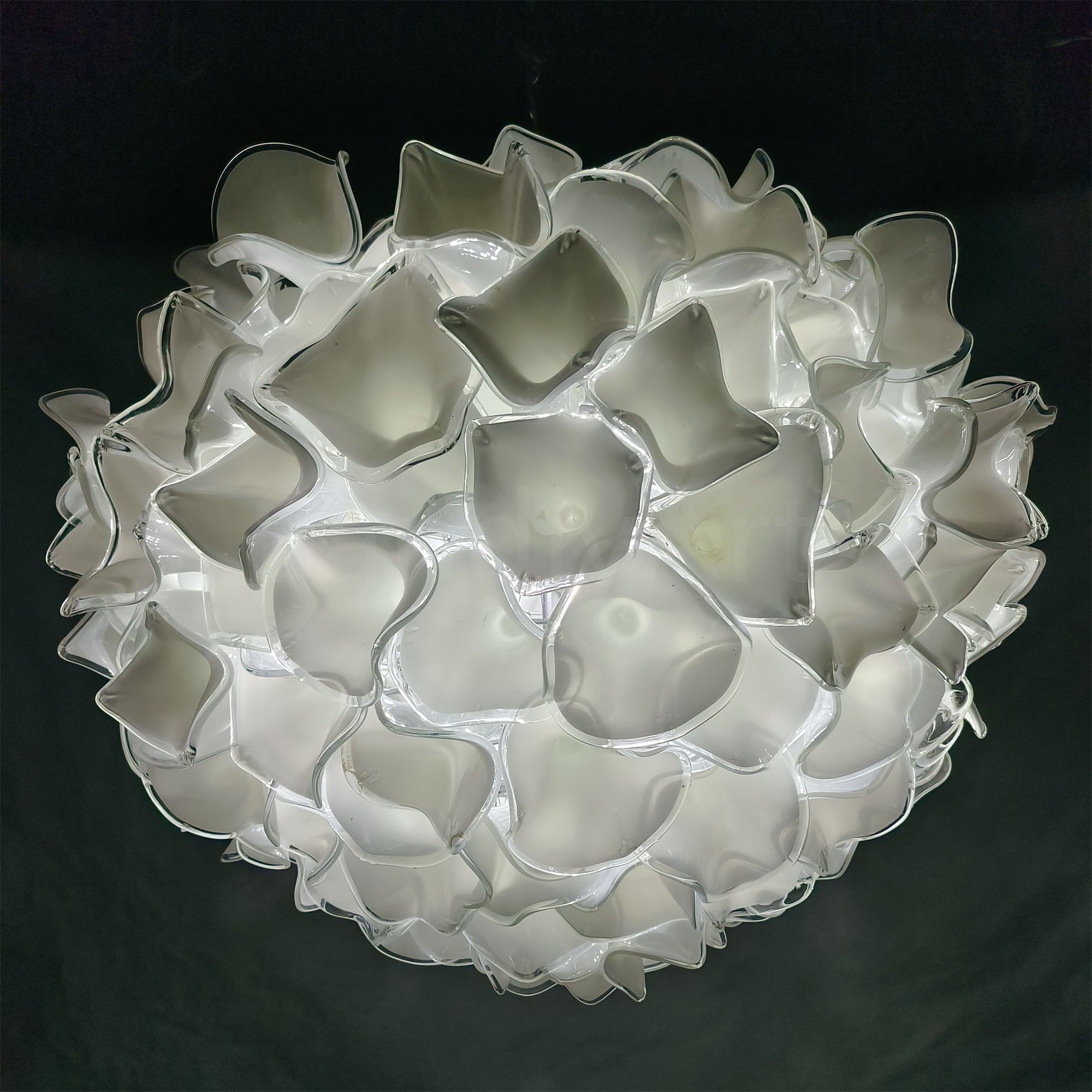 95cm Custom glass art white flower chandelier wholesale price