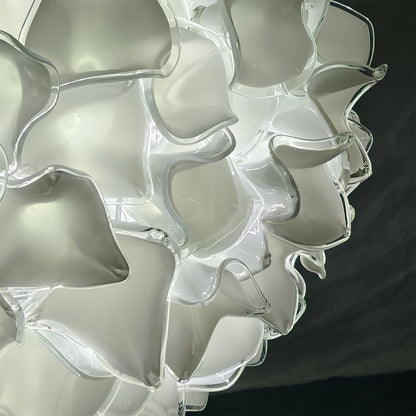 95cm Custom glass art white flower chandelier wholesale price