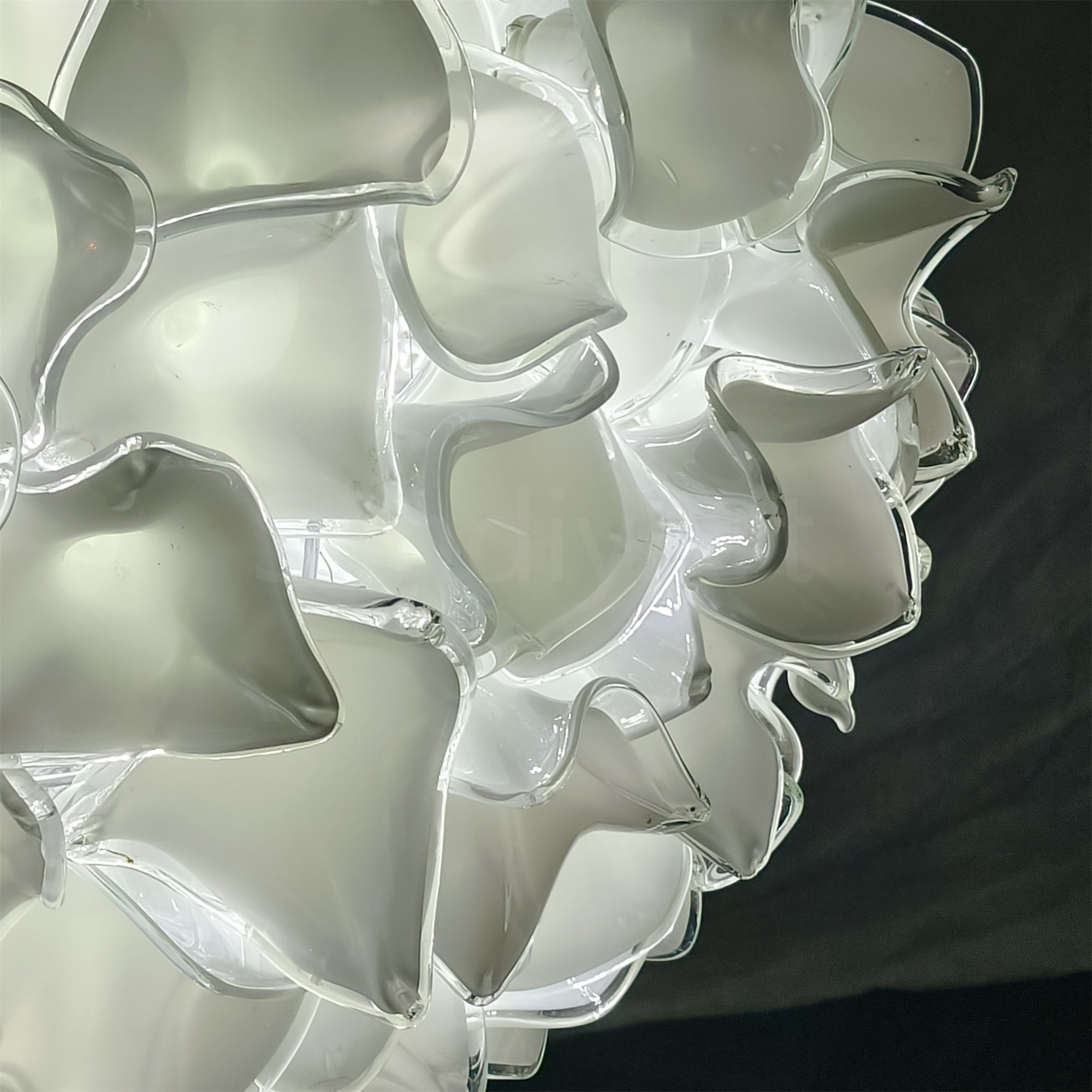 95cm Custom glass art white flower chandelier wholesale price