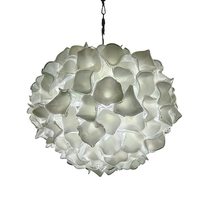95cm Custom glass art white flower chandelier wholesale price