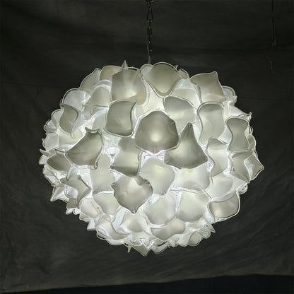 95cm Custom glass art white flower chandelier wholesale price