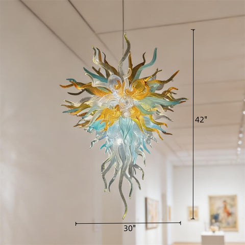 Gorgeous blown art glass chandelier luxury color custom design