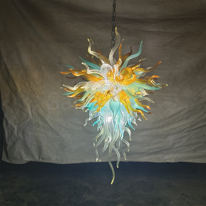 Gorgeous blown art glass chandelier luxury color custom design