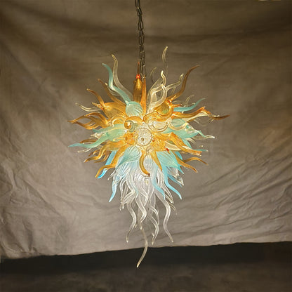 Gorgeous blown art glass chandelier luxury color custom design
