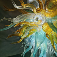 Gorgeous blown art glass chandelier luxury color custom design