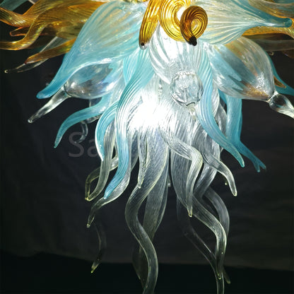 Gorgeous blown art glass chandelier luxury color custom design