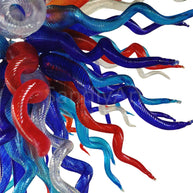 Red and blue handmade colored glaze chandelier home lighting