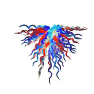 Red and blue handmade colored glaze chandelier home lighting