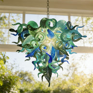 Custom design art blown glass chandelier handmade DIY lighting