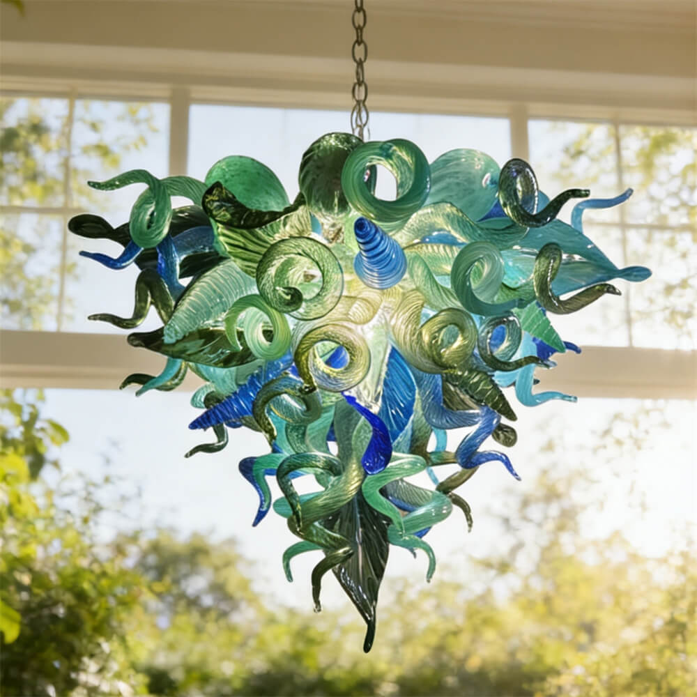 Custom design art blown glass chandelier handmade DIY lighting