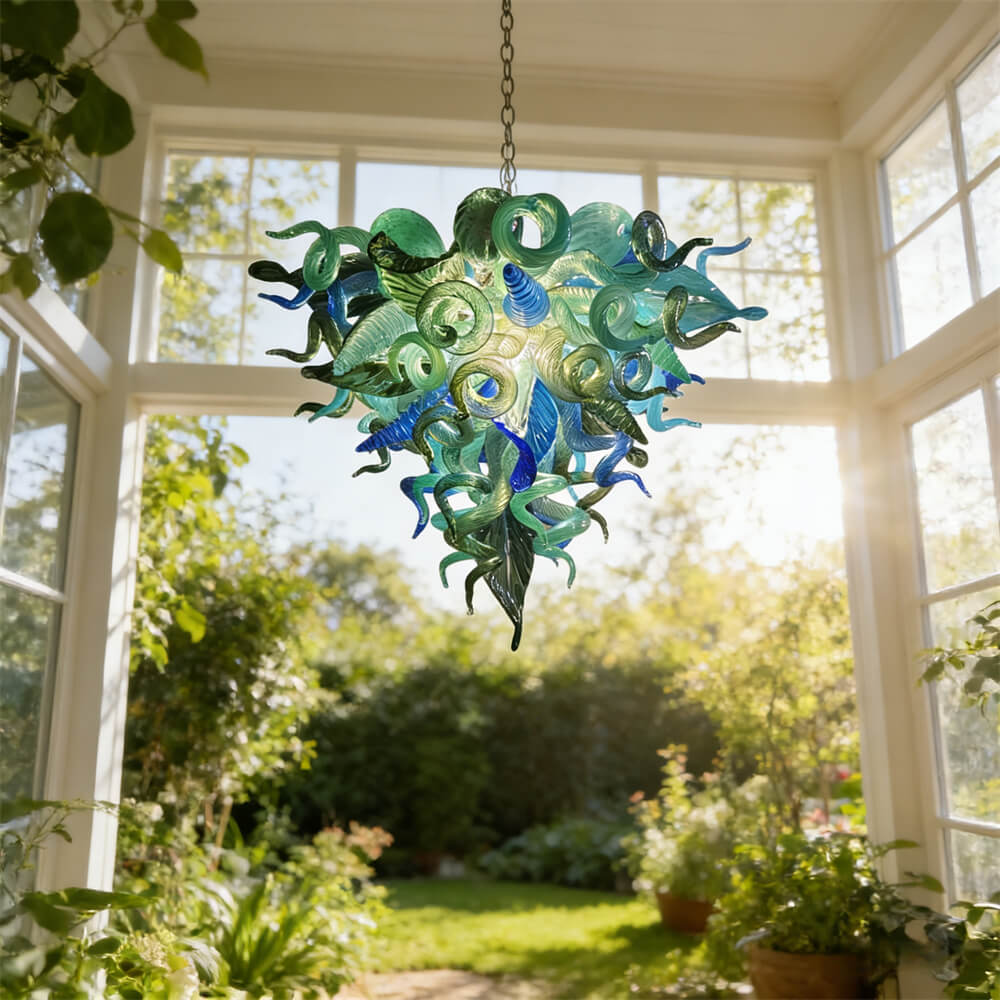 Custom design art blown glass chandelier handmade DIY lighting