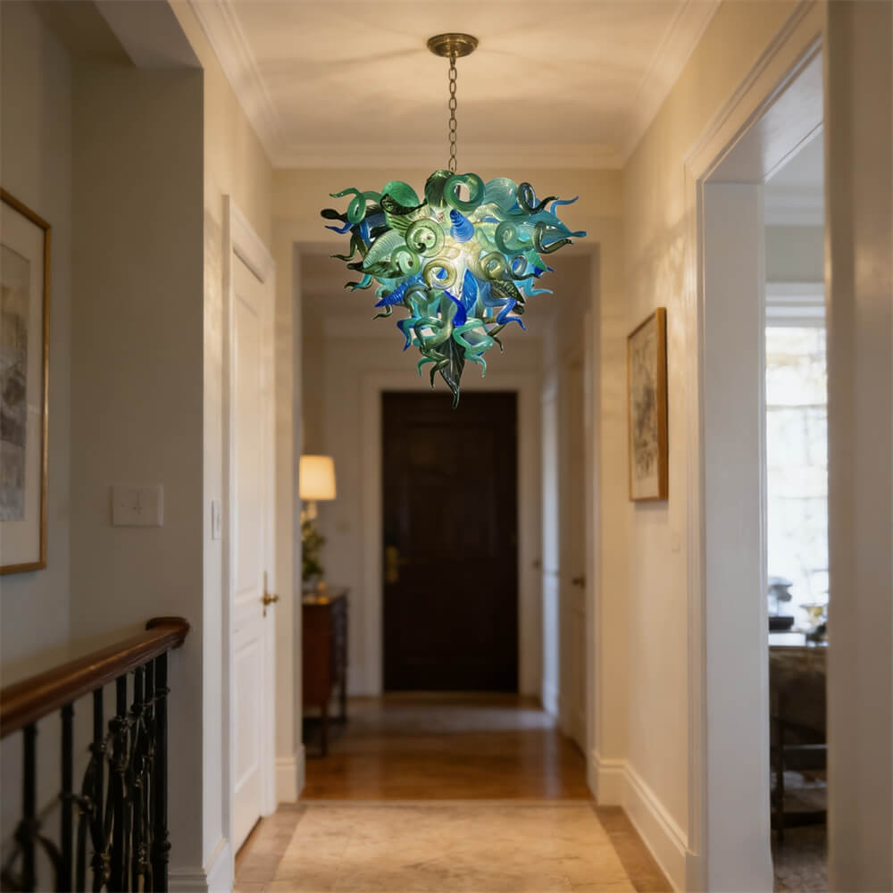 Custom design art blown glass chandelier handmade DIY lighting