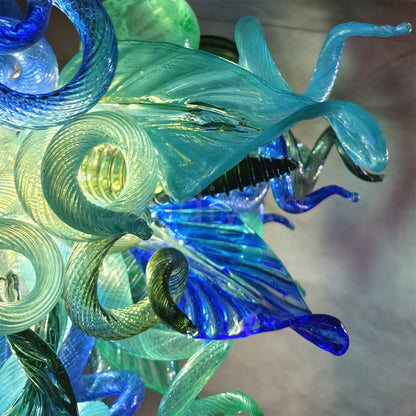 Custom design art blown glass chandelier handmade DIY lighting
