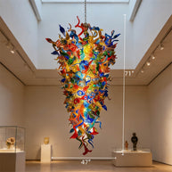 Luxury multicolor hand made glass villa chandelier colored glaze