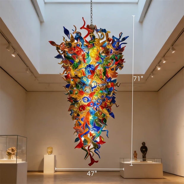 Luxury multicolor hand made glass villa chandelier colored glaze