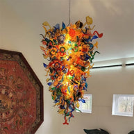 Luxury multicolor hand made glass villa chandelier colored glaze