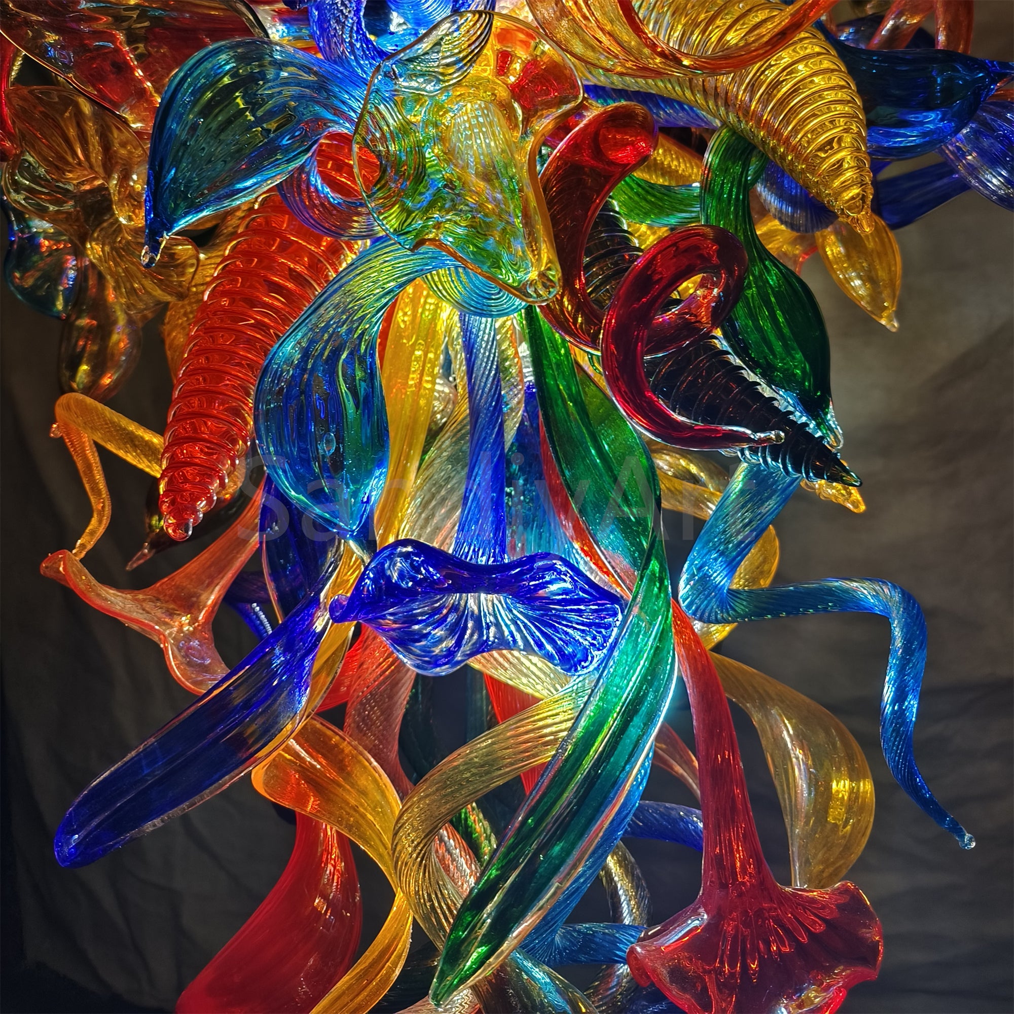 Luxury multicolor hand made villa chandelier colored glaze