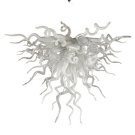 Modern design hand made clear and white blown glass chandelier