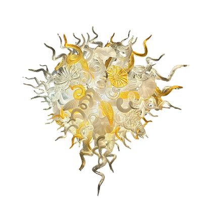 Gold and white color blown art glass chandelier luxury pendant lamp