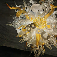Gold and white color blown art glass chandelier luxury pendant lamp