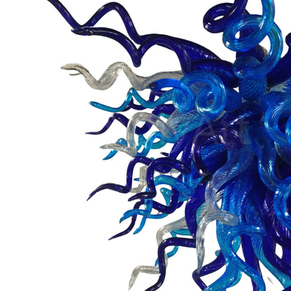 Blowing glass blue chihuly style chandelier cost