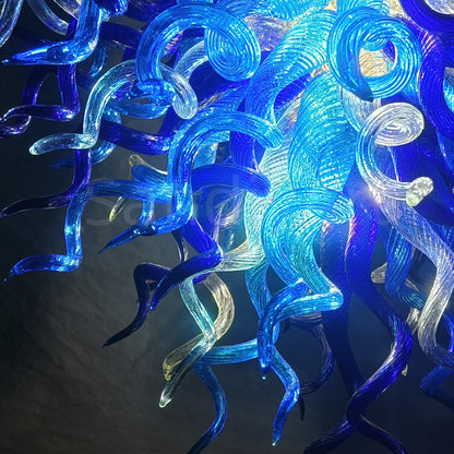 Blowing glass blue chihuly style chandelier cost