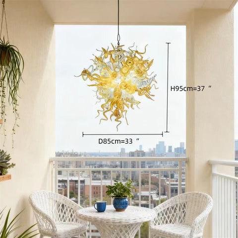 Luxury gold glass chandelier