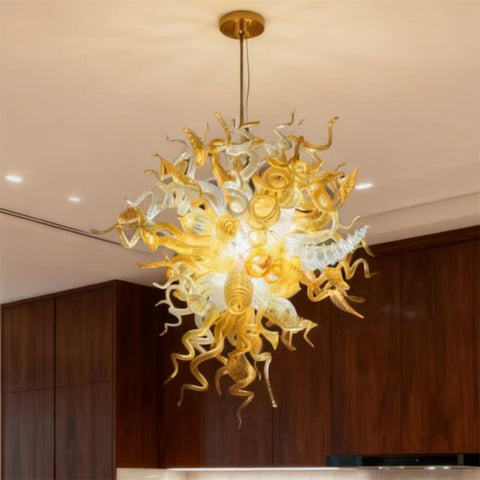 Luxury gold glass chandelier