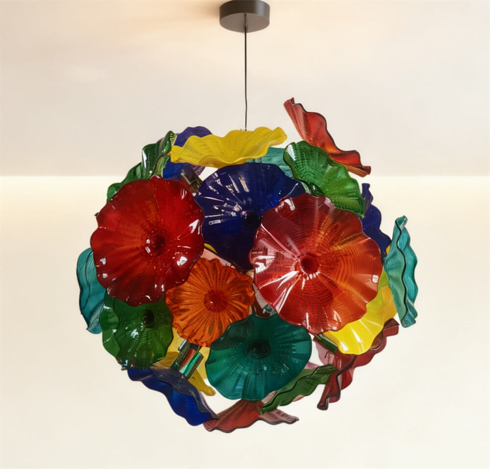 China manufacturer blown glass floral glass chandelier