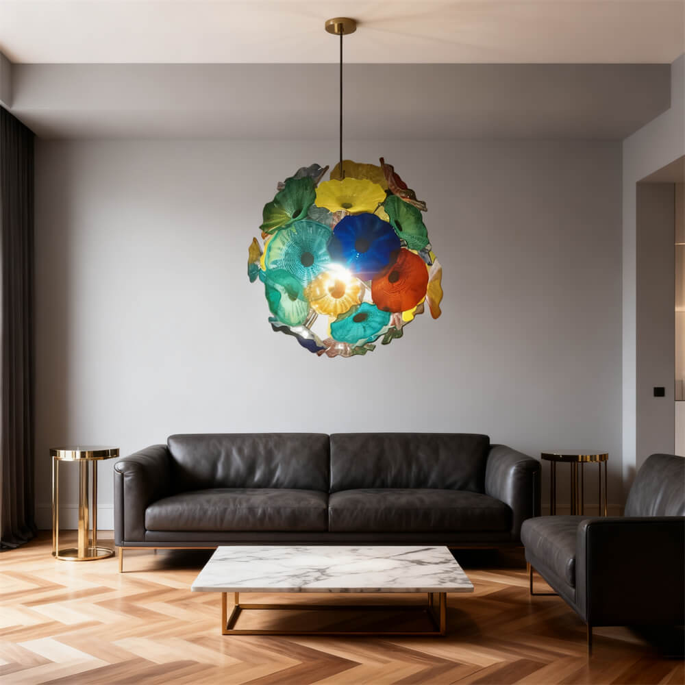 China manufacturer blown glass floral glass chandelier