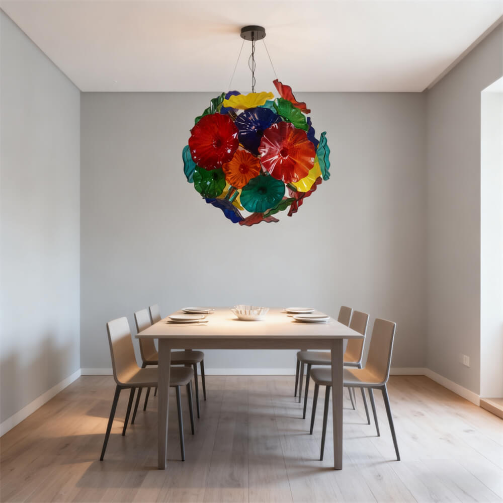 China manufacturer blown glass floral glass chandelier