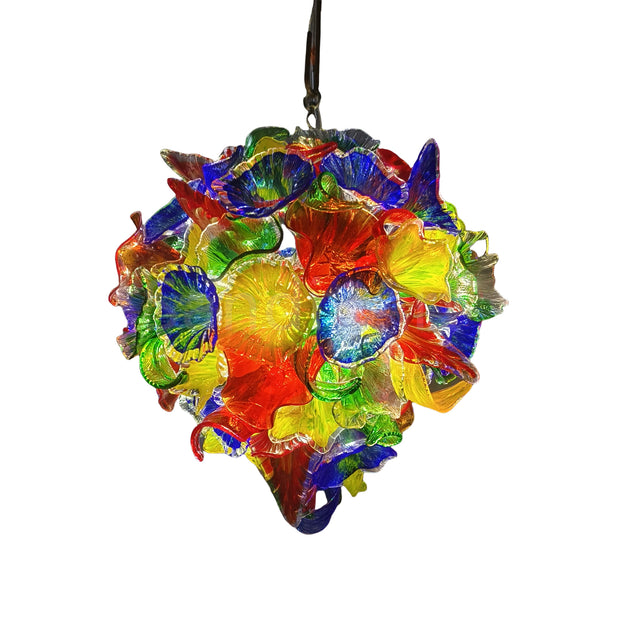 Artistic hand made blown glass vintage floral chandelier foyer decoration