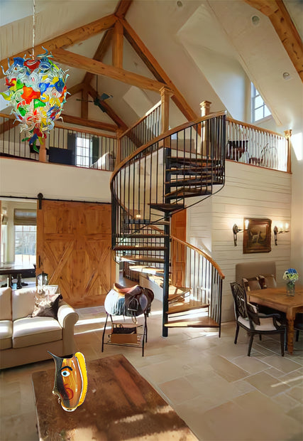 Hand made blown glass chandelier tulip staircase decoration