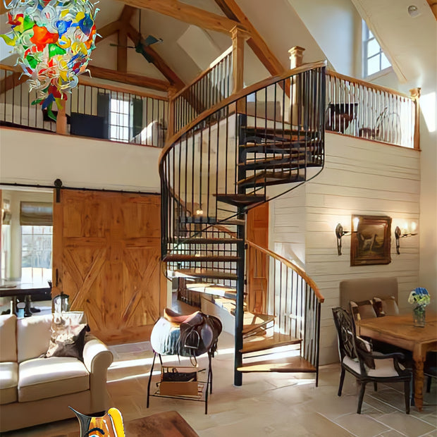 Hand made blown glass chandelier tulip staircase decoration