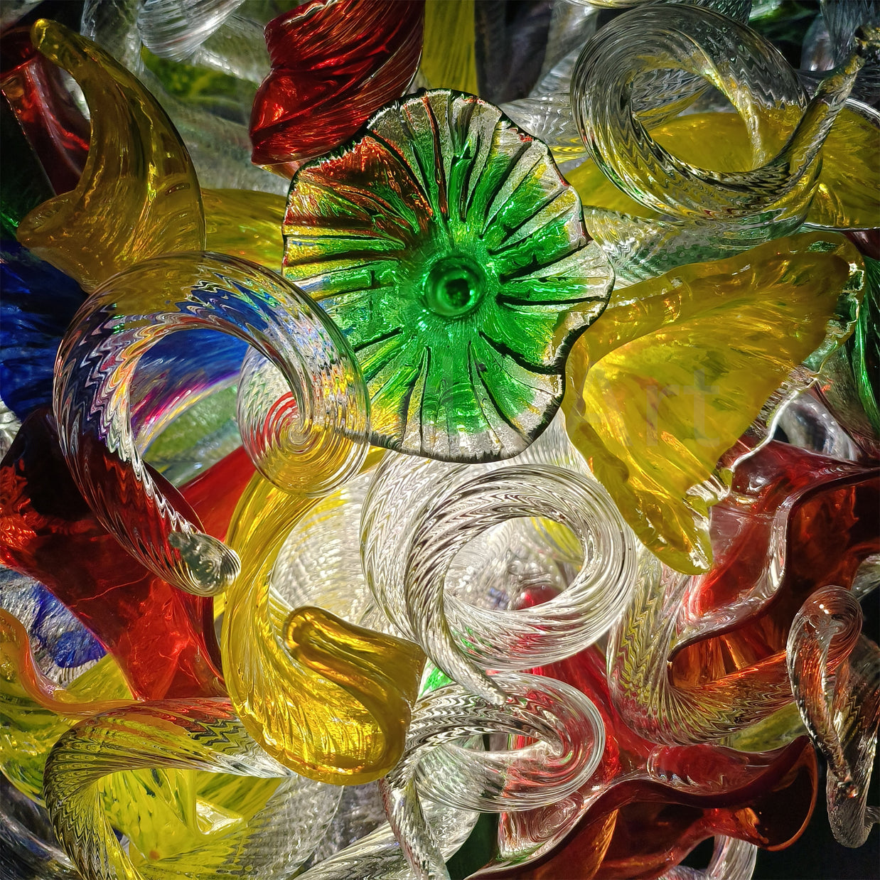 Hand made blown glass chandelier tulip staircase decoration