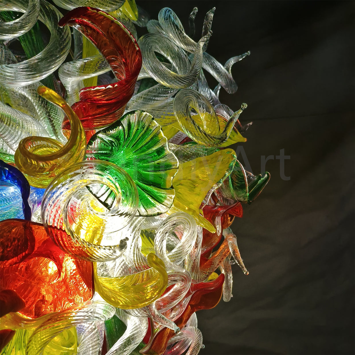 Hand made blown glass chandelier tulip staircase decoration