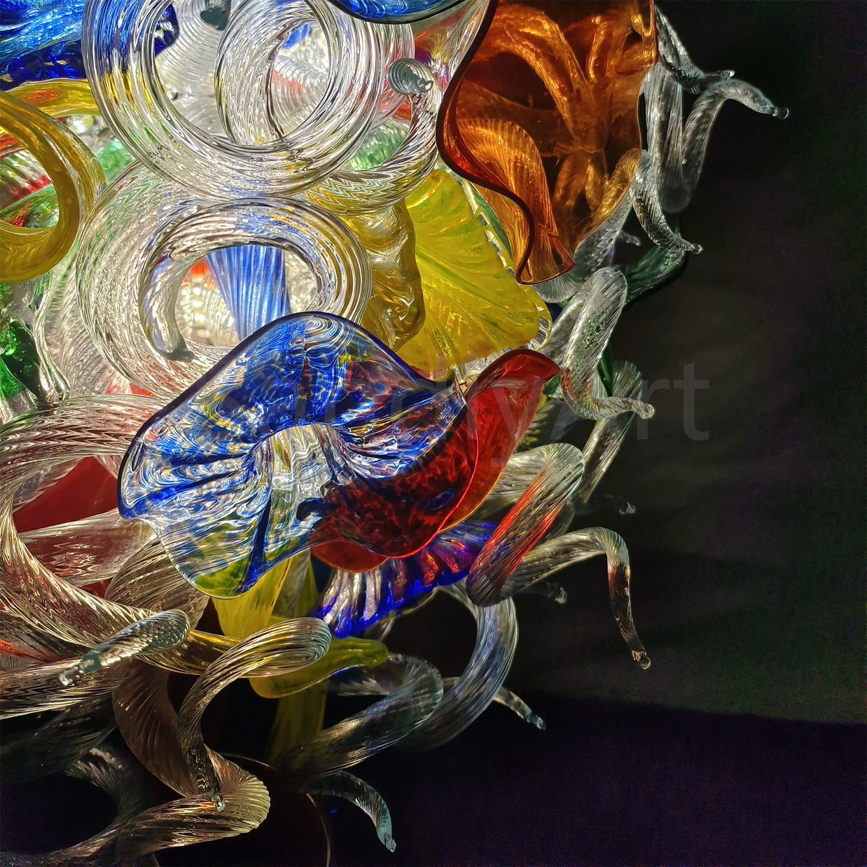 Hand made blown glass chandelier tulip staircase decoration