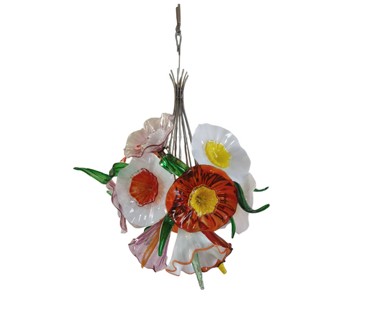 Murano glass flower petal chandelier dining room decoration