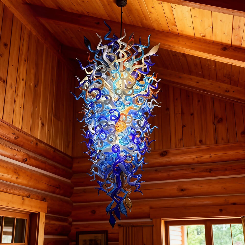 Large glass chandelier hotel lighting decoration hand made