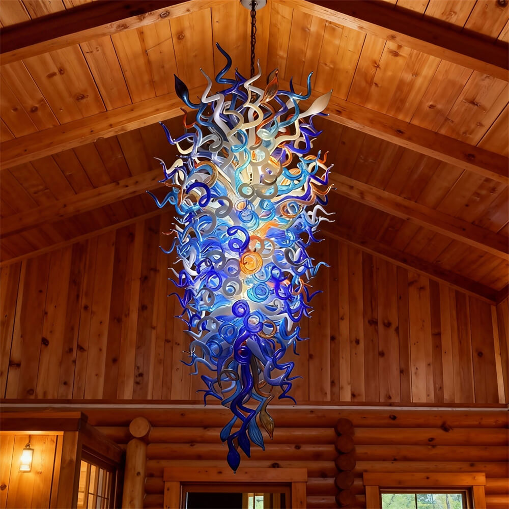 Large glass chandelier hotel lighting decoration hand made