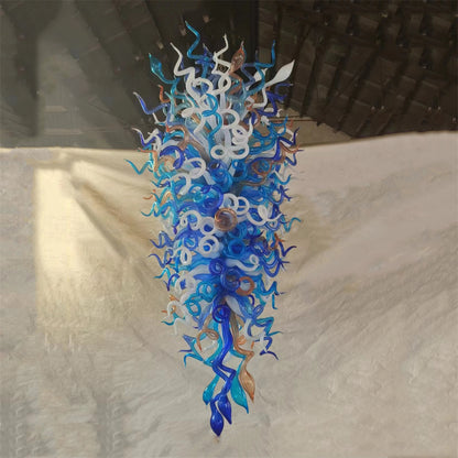 200cm big hotel glass gooseneck chandelier project luxury art lighting custom